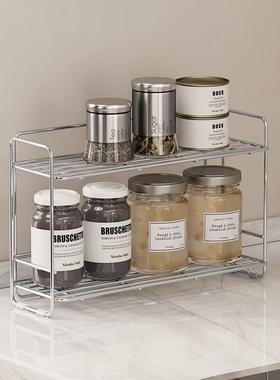 NSG高档不锈台钢转角调料品置物架厨房面窄边油酱醋收纳料双盐层