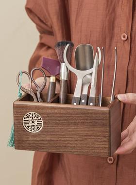 胡LJZ2025-桃木代茶道君子套现装茶剪具配件用品六大全茶台茶桌工