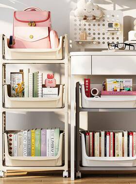 新款书置物可移动架放包放书本收纳小FIF推车多层家用桌下书包收