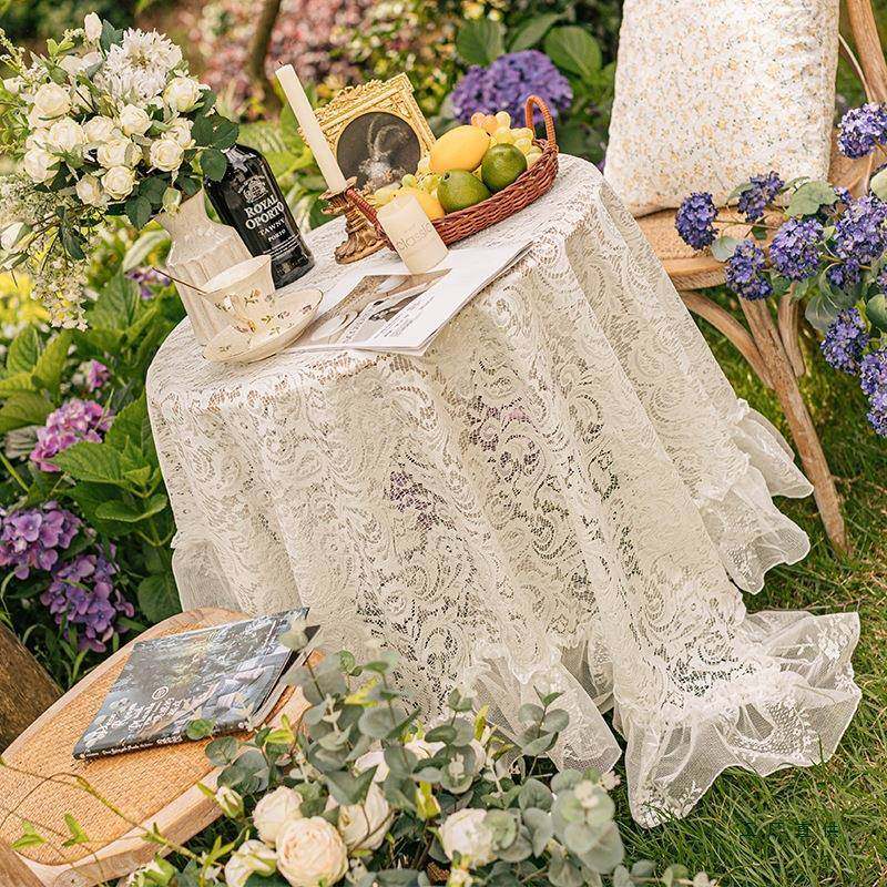 法式白色蕾丝桌布形轻式奢餐复古感美F5M6789J桌布长方茶几台布盖,居家布艺,桌布,淘宝优惠券,粉丝福利购,淘宝优惠卷