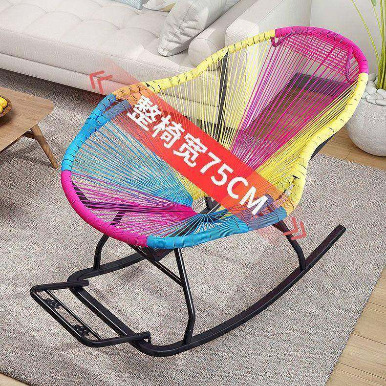 户庭院彩艺虹摇椅外家用阳YTI台藤椅休闲午粗睡摇摇躺椅加加厚藤