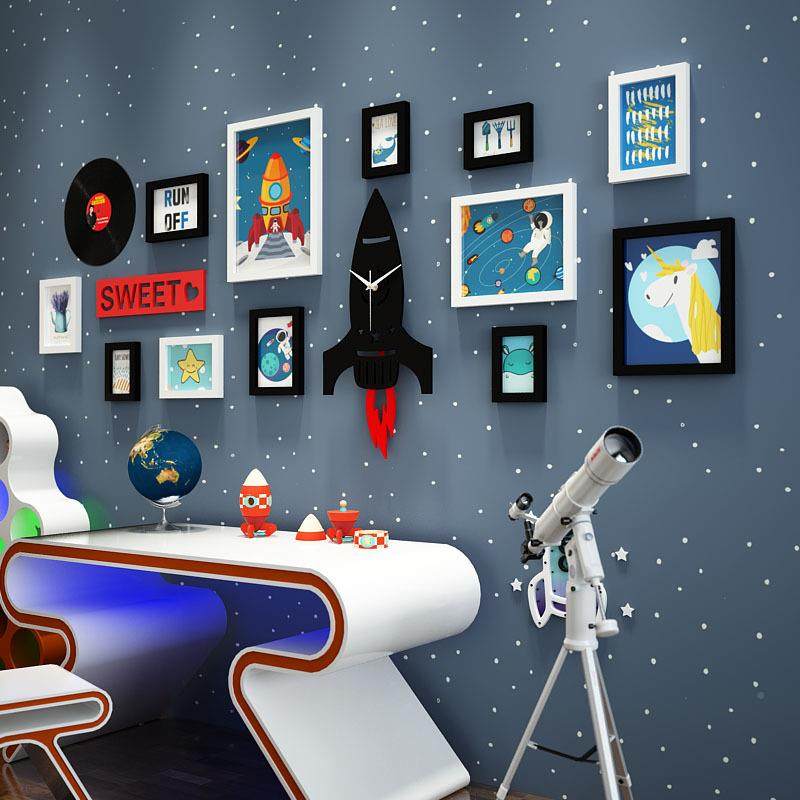 实木726_通实可木照片726墙儿童卡装饰组合相框火箭摇摆钟表换相_,家居饰品,DIY亲子装饰画,淘宝优惠券,粉丝福利购,淘宝优惠卷