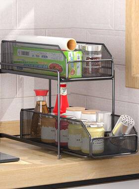 下厨房水置物架槽多功能4mP2Onts柜内置层架浴室台下可抽拉抽屉式