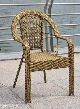 家用单人舒服藤编HCT靠背椅阳台藤子椅结耐椅不累久用坐实老年人