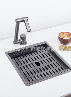 202新5款加厚34不锈钢水槽沥水盖带板吧台小单槽33290厨房茶水间