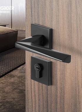 现代门锁室内卧室静音房门锁分用体门把手家88315通用型5木8磁锁