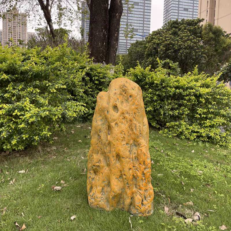 假山玻璃钢仿真石头假石头黄蜡石园林造景空心庭院装饰品摆件