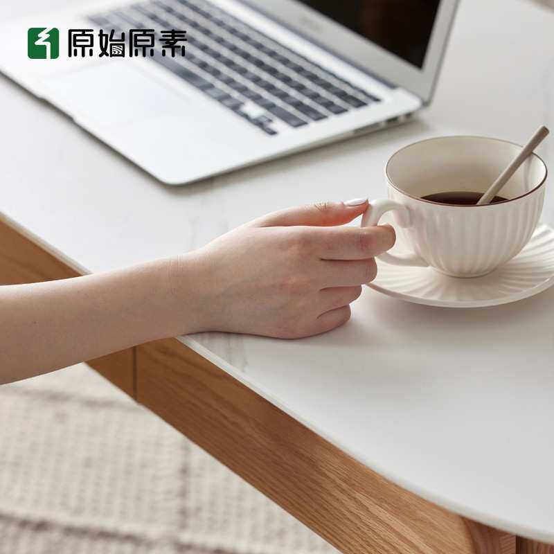 原始原素实木岩板茶几现代简约小户型客厅岩板茶水柜储物柜K6071