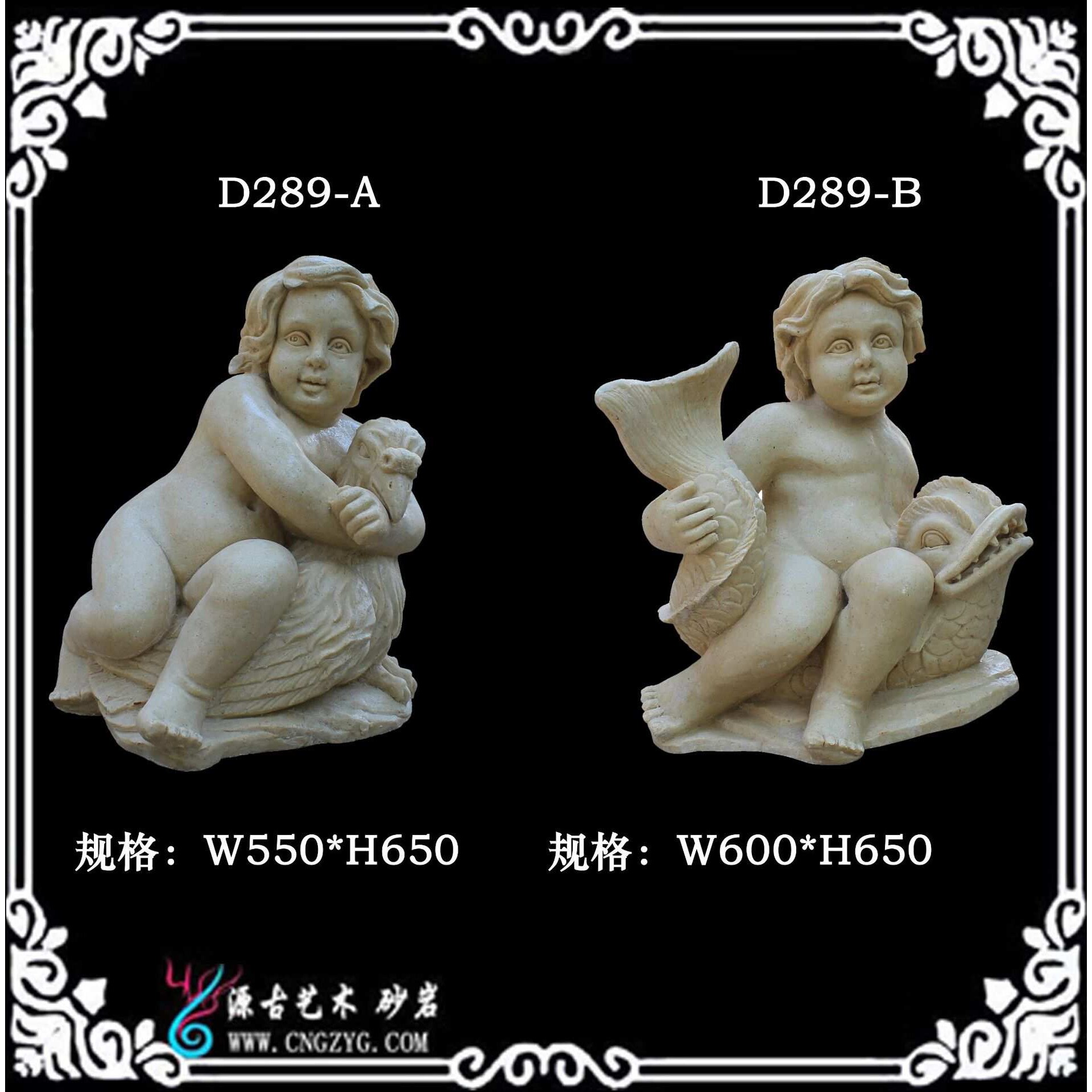 欧式男孩女孩小天使砂岩情景雕塑 公园公共场所音乐小孩雕塑摆件