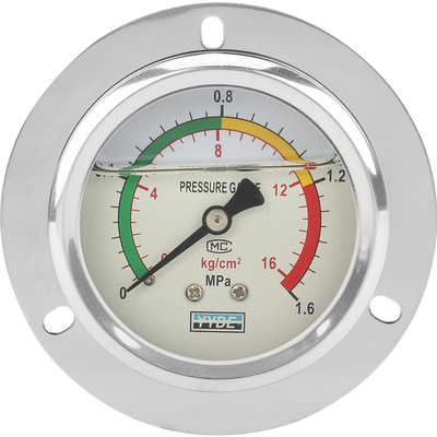 轴向带边耐震压力表YN60ZT/25/40mpa液压油压表水压表防震气压表