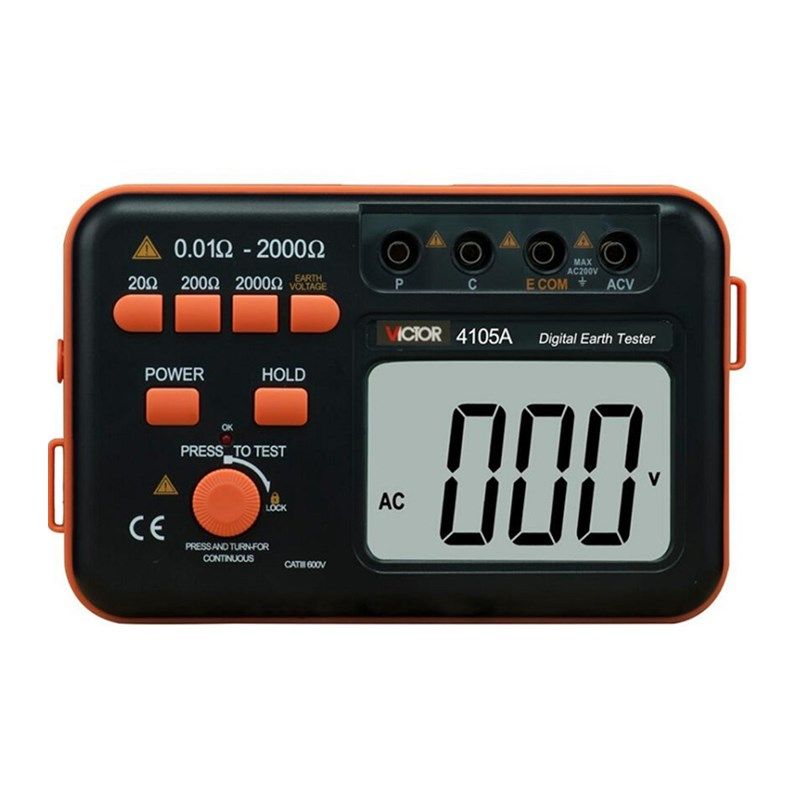 工程防雷接地电地阻测试检测仪胜利VC4105A B摇表 4106土壤电阻率