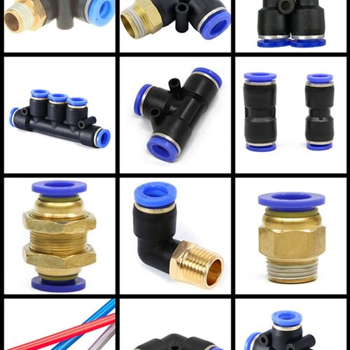 4mm气管接头4个管子接头PC4-02 pu风管直通三通螺纹快速接头变径