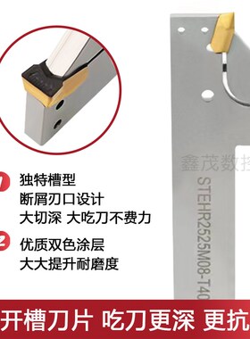 单头小脚丫切槽数控刀片DT10-R0.8配STEHR/L25/32/40方大切深刀杆