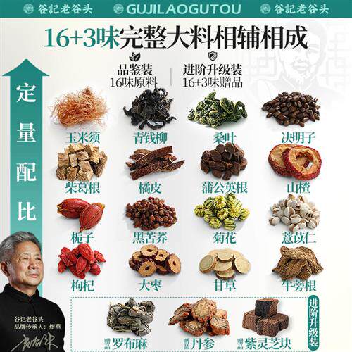 老谷头玉米须茶桑叶茶青钱柳养生茶牛蒡根决明子茶山楂熬夜茶包