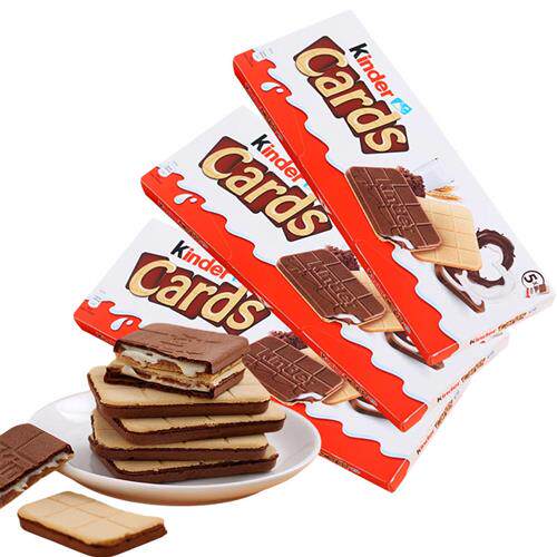 3盒装德国进口Kinder健达cards牛奶可可夹心薄脆饼干零食巧克力饼