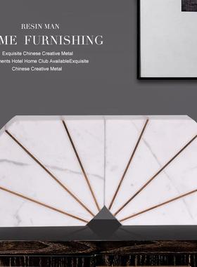 书档件北欧轻创意样板房书艺架装饰现代简奢约大TB-60697理石摆术