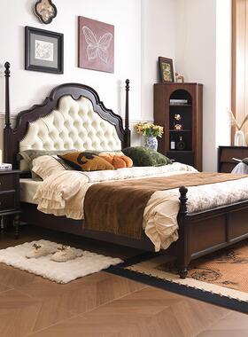 法式复古级木软包安娜床主卧实1米8中古床风高感双人大床EMR高端