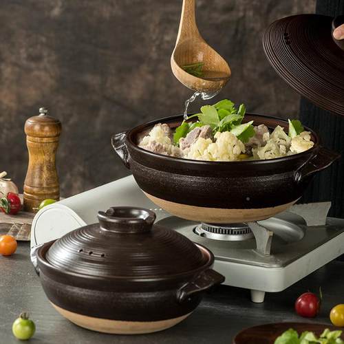 州古风无品牌/土锅日式砂锅陶土砂耐高温明炖火焖家用礼锅潮品