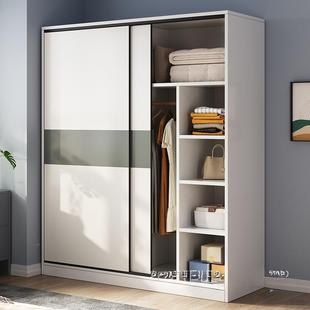 济型租推拉柜门JUU衣组装 家用网红柜子用卧室衣橱实木出挂房屋经