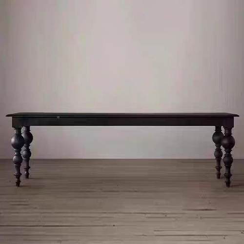 闲美式实餐轻奢餐台原木大板休桌工作台办公桌复古可定制做旧家用