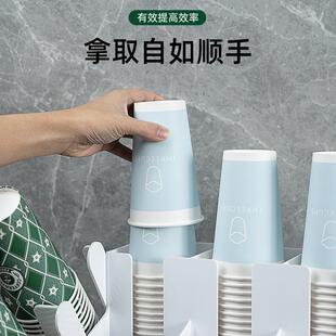 白色管亚一克力杯架奶茶店纸架杯架吧白色亚克台次性取杯吸收纳盒