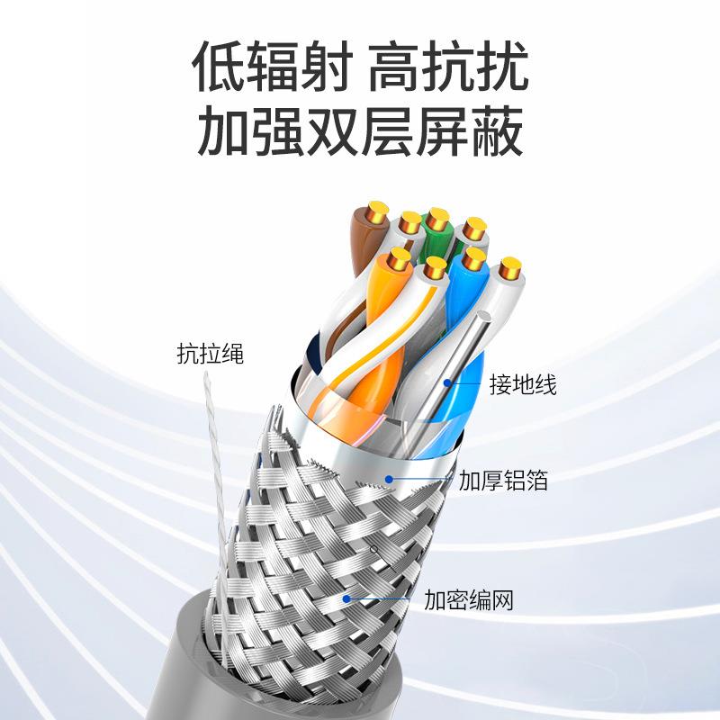 超五类双屏蔽STP网线8芯0.5无氧铜FCAT5E抗干绞扰程BDU监工控双线