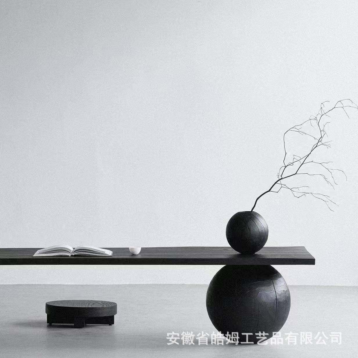 家销店售手制木质工艺RMU色碳化黑花瓶厂花桶桌面装饰酒别墅家居,家居饰品,花瓶,淘宝优惠券,粉丝福利购,淘宝优惠卷