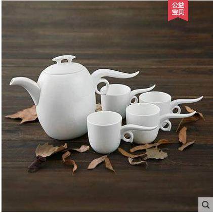约现代创意白色瓷茶具茶杯样简间板售楼处酒JC-066陶店会所茶几装,餐饮具,整套茶具,淘宝优惠券,粉丝福利购,淘宝优惠卷