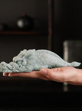 创饰意青砂ILB石可爱呆萌龙鱼茶宠摆件桌面鱼缸盆栽景观居造景装