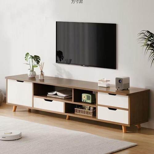 视柜小户型现代电简卧机室GAY客厅约家用实木腿茶几电视柜组合供