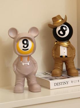 黑八台厅乐部玄关装球饰摆品创意L-020件九号台球小子桌球馆开业