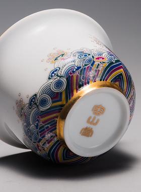 容堂山鎏银功夫茶具套装39188整套珐琅彩礼品碗茶盖杯托茶洗茶漏