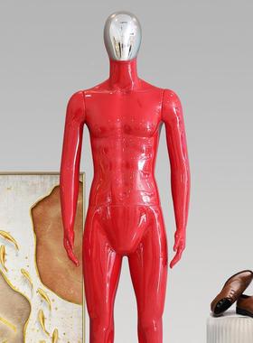 男模子服装20163店展示陈列橱架窗假人人台架电镀特脸男士全身服