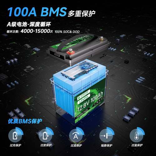 户外房车储能电池IF能hR26650-4S38P-150A铁便携磷酸锂储994电池