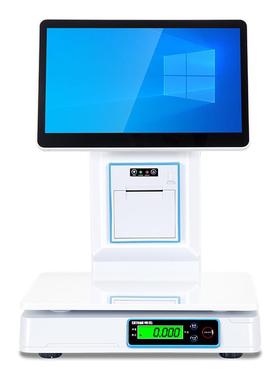 Ai识称重收银机超双屏触摸收银机一体市机水别店生鲜78528秤收银