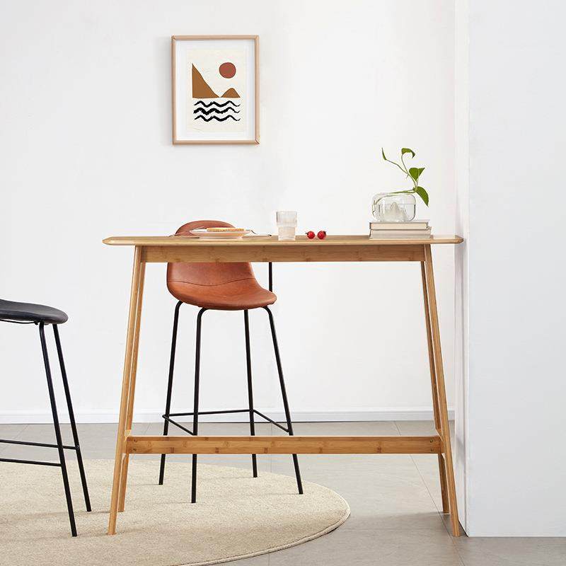 吧脚台桌实木高子用吧台圆桌创YNF意简桌约吧台组合靠墙家长条酒