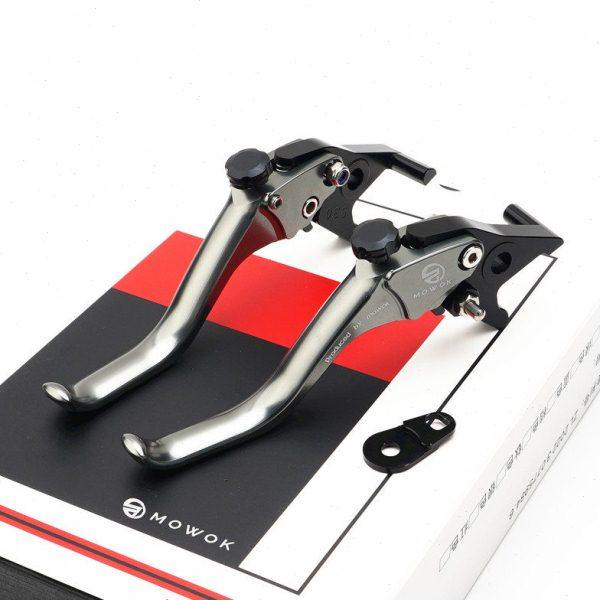 适用隆鑫无极SR4MAX改装铝合金短款两指刹车手把牛角车把拉杆手柄