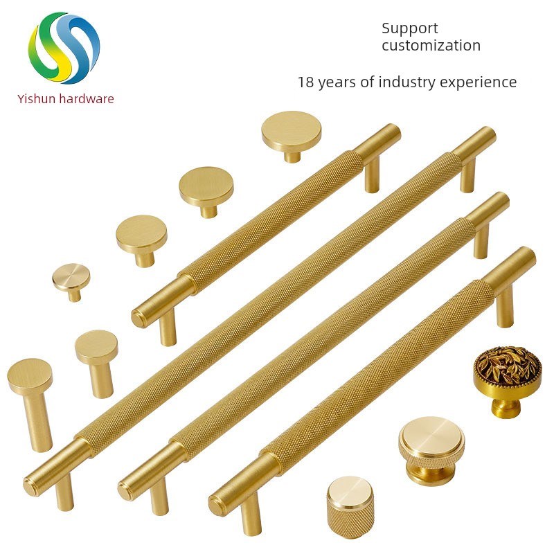 新中国风黄铜长桥形压花滚y花纯铜大衣挂钩家具抽屉单孔圆柄