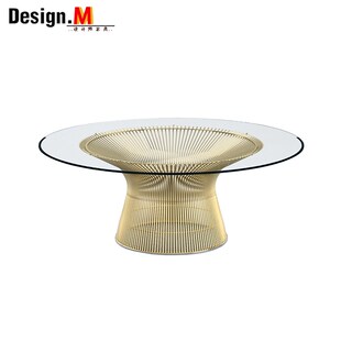 极简圆形不锈钢餐桌边几r线条底座经典金设计属普拉特小户型咖啡