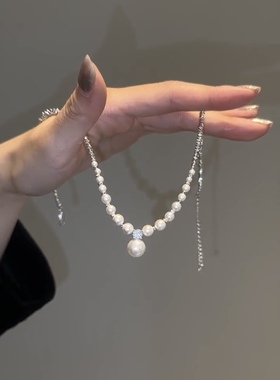 轻奢简约小众珍珠项链女气质百搭锁骨链2023年新款爆款颈链配饰潮
