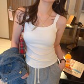 爆款 纯棉吊带背心女内k搭外穿打底带胸垫文胸一体式 内衣2024新款