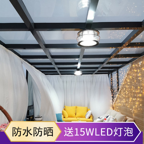 玻璃阳光房专用吸顶灯户外超亮灯饰室外雨棚led照明吊灯庭院灯具