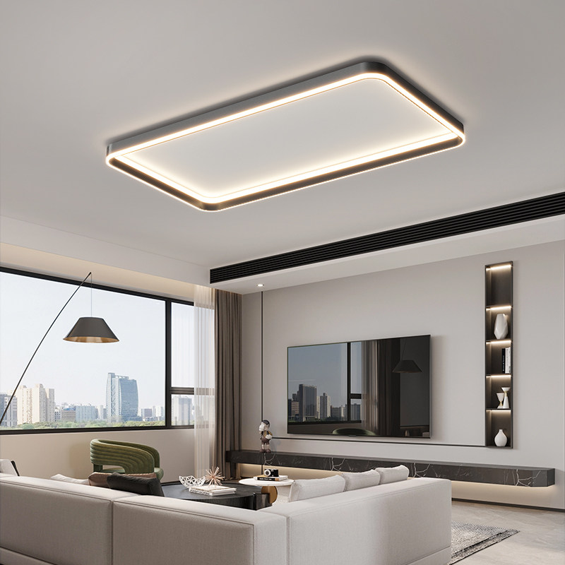 2023年新款现代简约led大厅主灯全光谱护眼长方形智能客厅吸顶灯