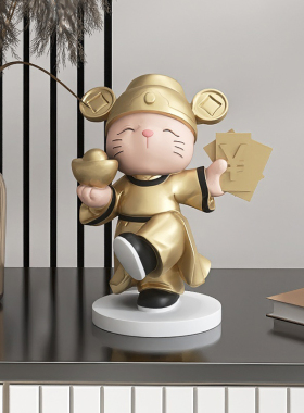 招财猫摆件客厅电视柜玄关工艺品店铺桌面摆设开V业礼物乔迁礼品