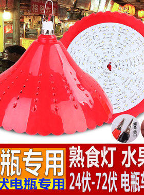 12V电瓶用熟食灯水果灯卤肉卤菜灯48v60V7M2伏电动三轮车低压led