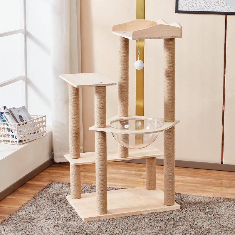 实木猫爬架猫窝猫树一体猫跳台猫抓柱太空舱多层豪华猫爬架