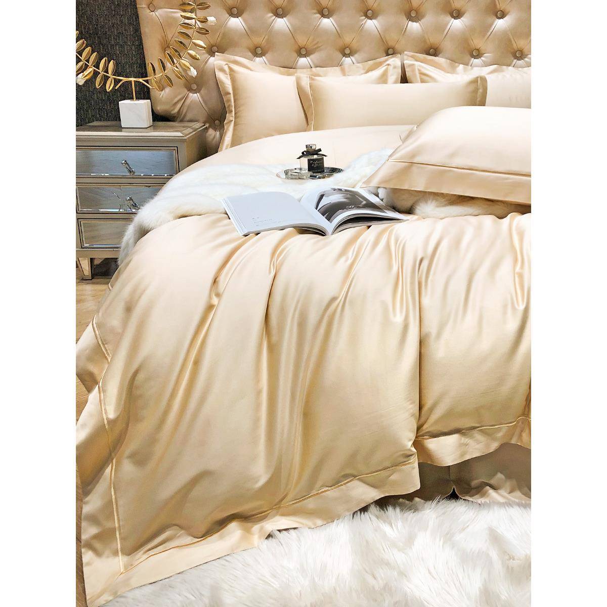 轻奢120支匹马棉四件套纯棉长绒棉贡缎全棉被套床笠高端床上用品