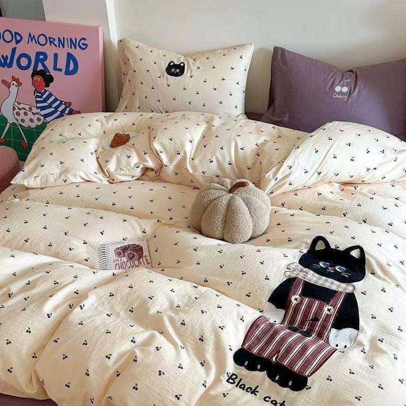 全棉双层纱卡通贴布绣四件套小清新纯棉床单被套亲肤裸睡床上用品,特色手工艺,其他特色工艺品,淘宝优惠券,粉丝福利购,淘宝优惠卷