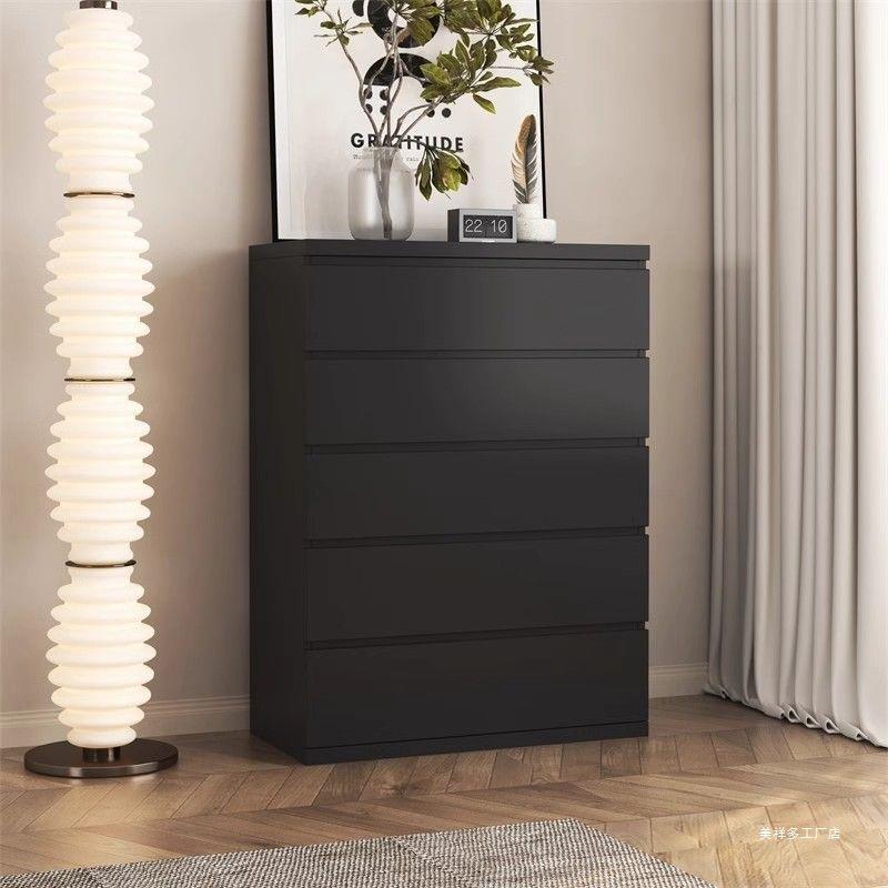 黑色斗柜家用卧室床尾储物柜意式轻奢客厅靠墙收纳柜餐边柜