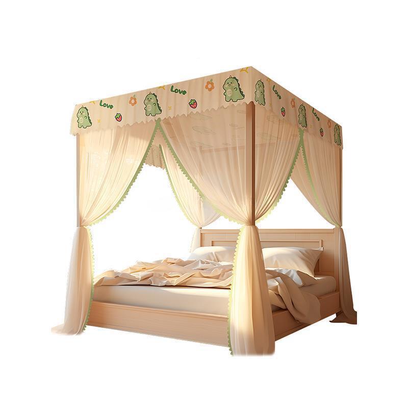 地蚊帐用卧室ltao7620安2023新款免装支架杆加粗加厚老式三家开落